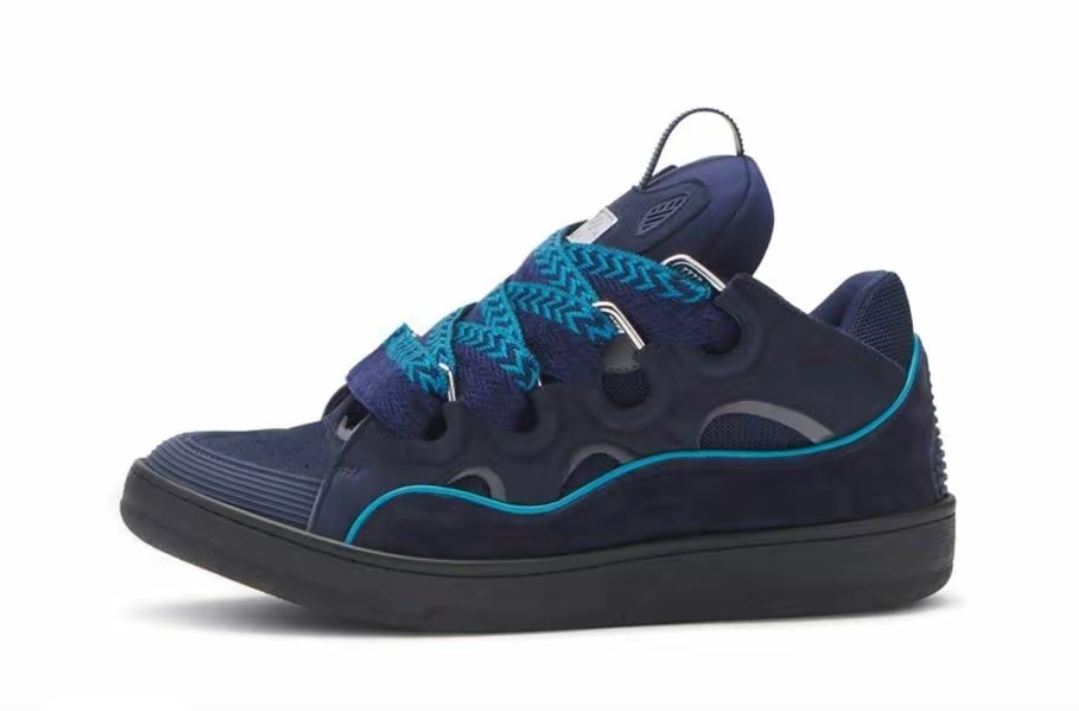 LANVIN White Navy Blue