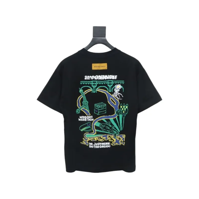 Louis Vuitton 25ss Limited Edition Floral Graffiti Back Foam Short Sleeve