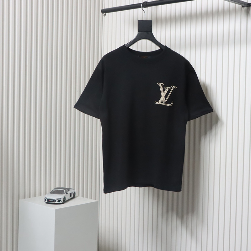 Louis Vuitton 25ss line logo foam print short sleeve black