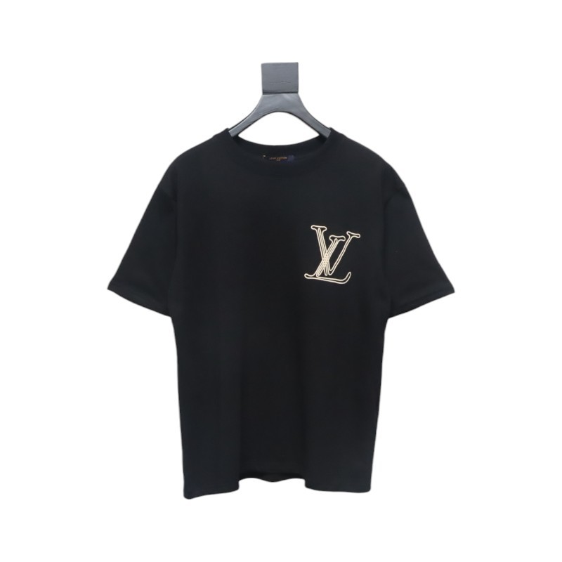 Louis Vuitton 25ss line logo foam print short sleeve black