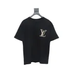 Louis Vuitton 25ss line logo foam print short sleeve black