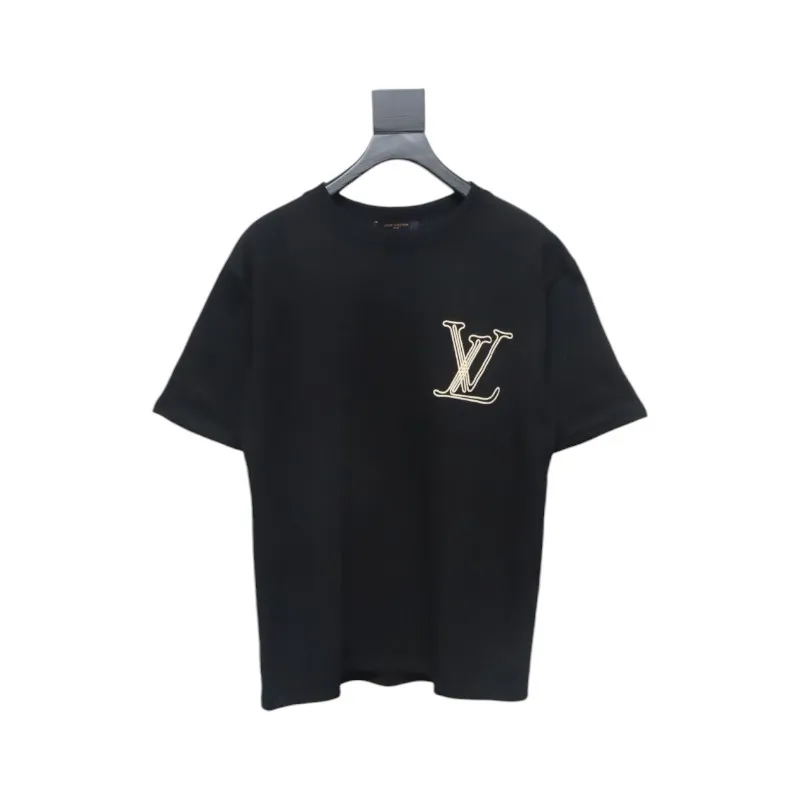 Louis Vuitton 25ss line logo foam print short sleeve black