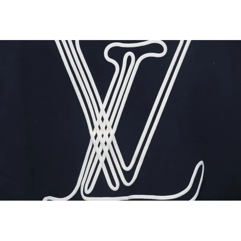 Louis Vuitton 25ss line logo foam print short sleeve black