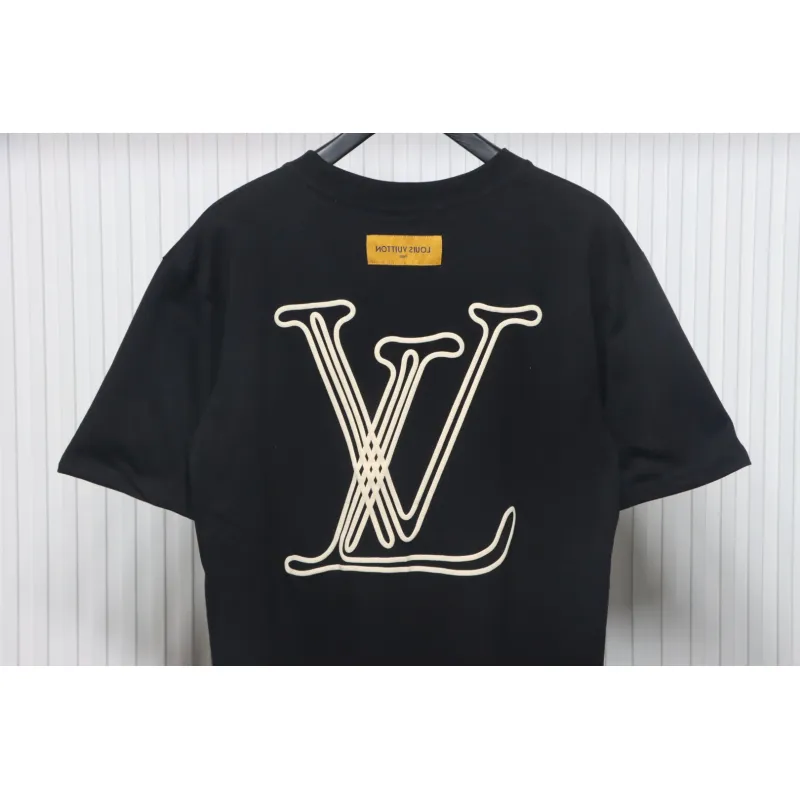 Louis Vuitton 25ss line logo foam print short sleeve black