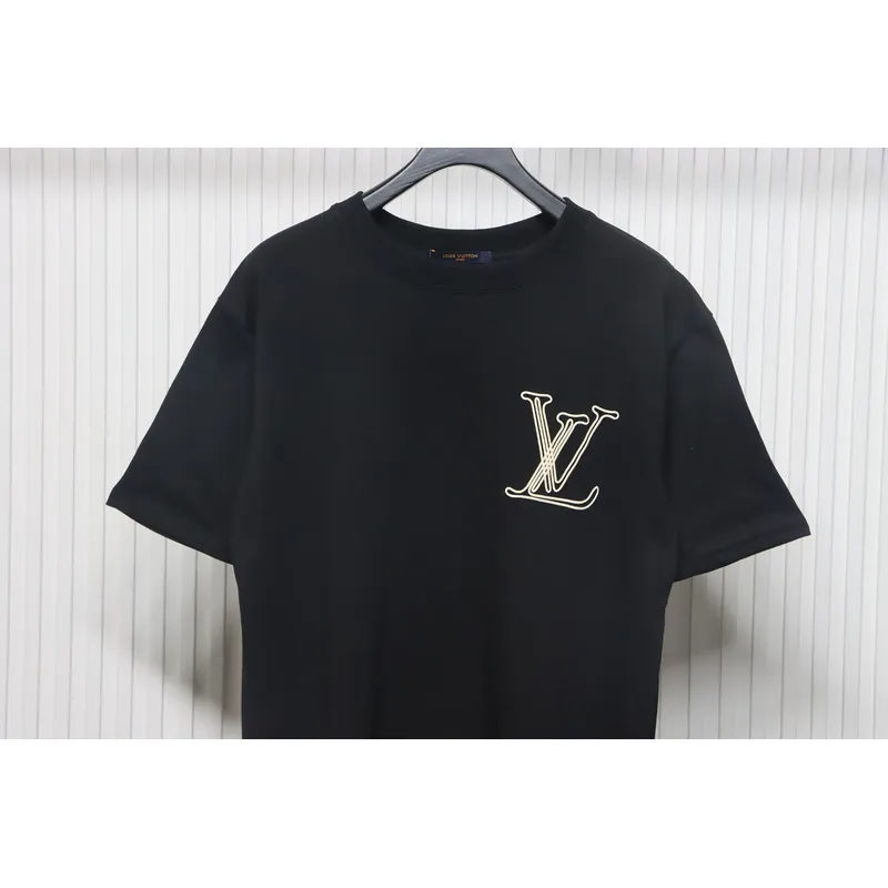 Louis Vuitton 25ss line logo foam print short sleeve black