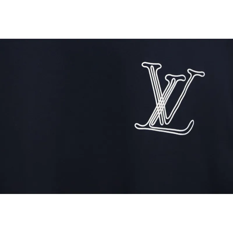 Louis Vuitton 25ss line logo foam print short sleeve black