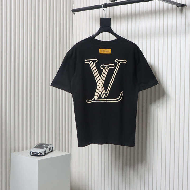 Louis Vuitton 25ss line logo foam print short sleeve black