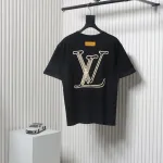 Louis Vuitton 25ss line logo foam print short sleeve black