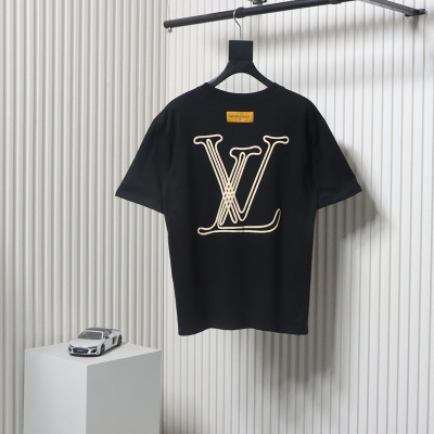 Louis Vuitton 25ss line logo foam print short sleeve black 02