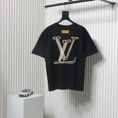 Louis Vuitton 25ss line logo foam print short sleeve black 02