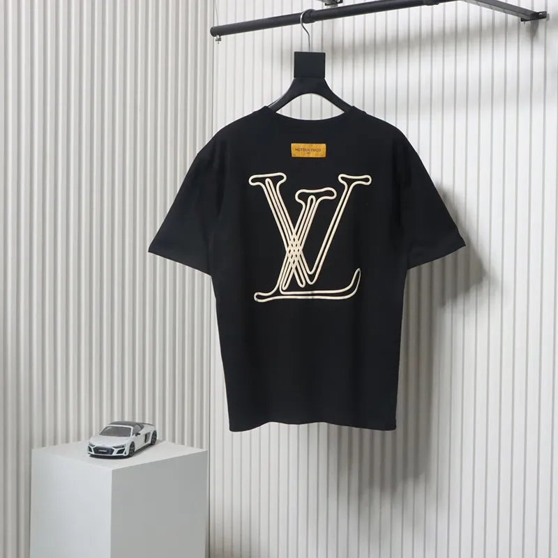 Louis Vuitton 25ss line logo foam print short sleeve black