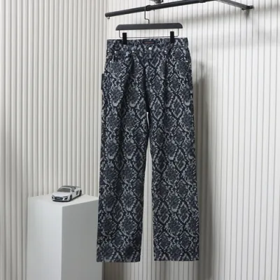 Louis Vuitton asymmetric snake print jeans 01