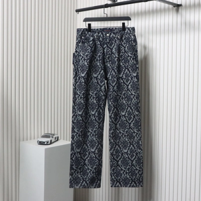 Louis Vuitton asymmetric snake print jeans 01