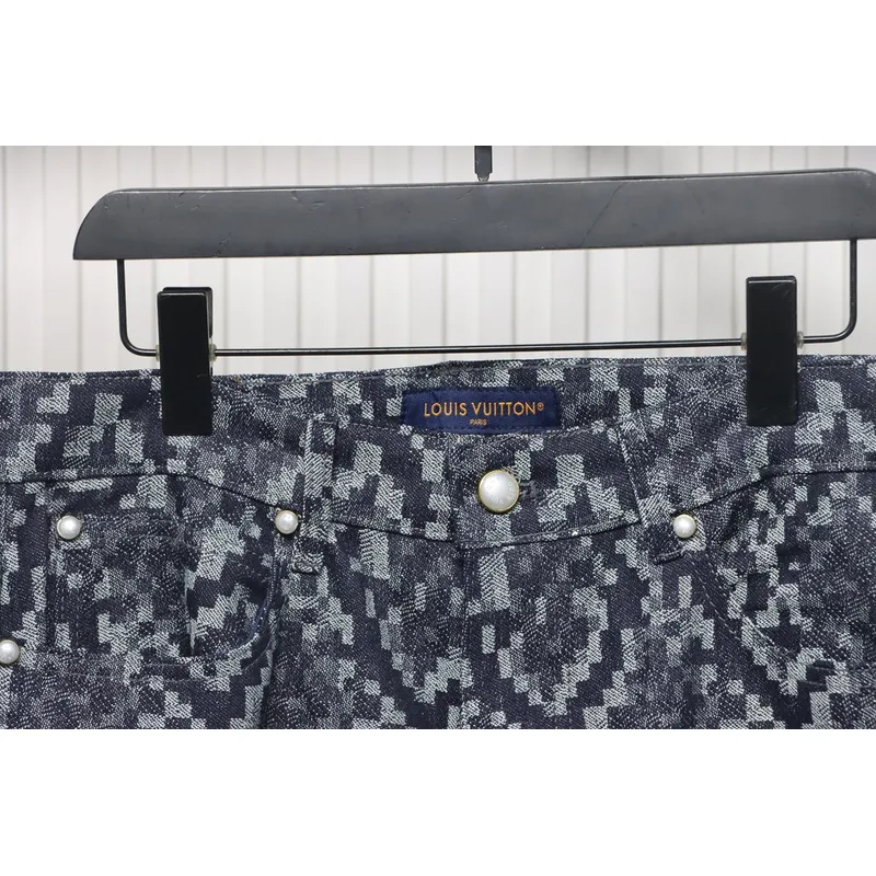 Louis Vuitton asymmetric snake print jeans