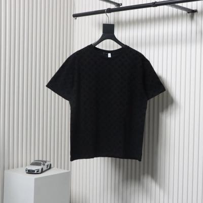Louis Vuitton Jacquard Flocked T-Shirt Black 02