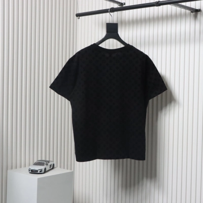 Louis Vuitton Jacquard Flocked T-Shirt Black 01