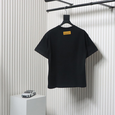 Louis Vuitton Rooftop Sunset Rhinestone Short Sleeve T-Shirt Black 02