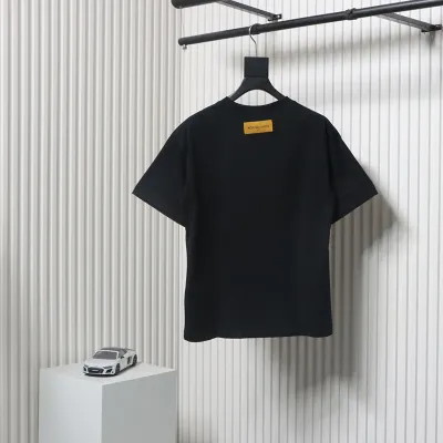 Louis Vuitton Rooftop Sunset Rhinestone Short Sleeve T-Shirt Black 02