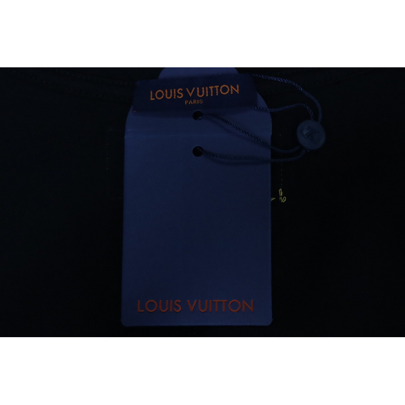 Louis Vuitton Rooftop Sunset Rhinestone Short Sleeve T-Shirt Black