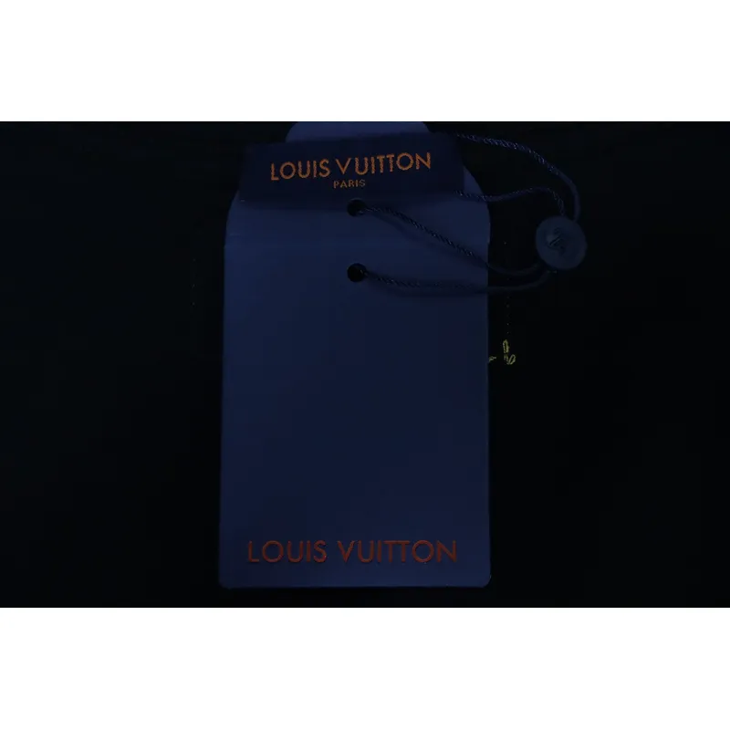 Louis Vuitton Rooftop Sunset Rhinestone Short Sleeve T-Shirt Black