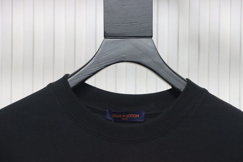 Louis Vuitton Rooftop Sunset Rhinestone Short Sleeve T-Shirt Black