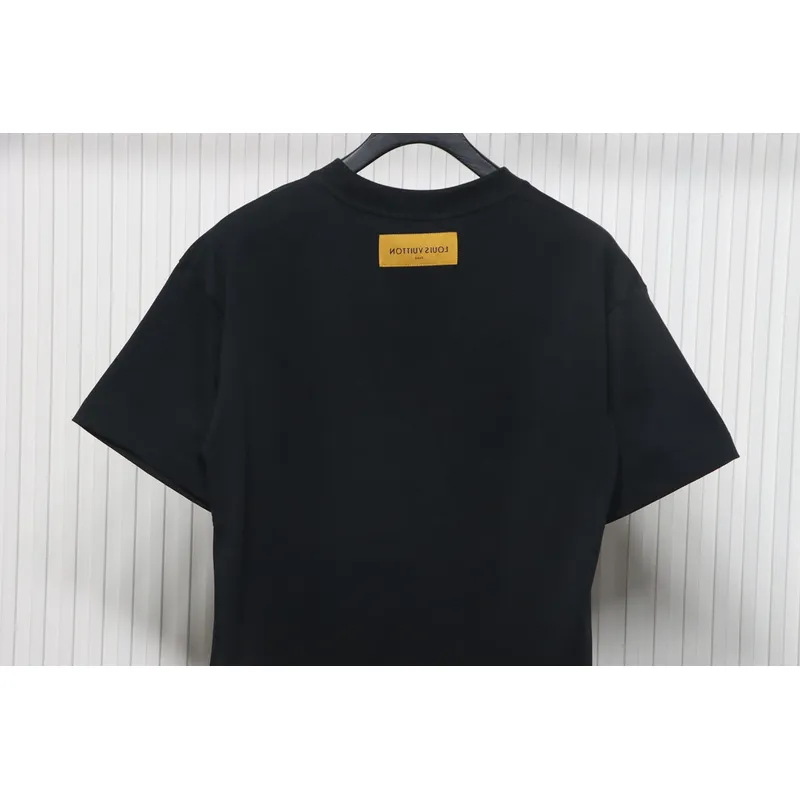 Louis Vuitton Rooftop Sunset Rhinestone Short Sleeve T-Shirt Black