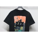 Louis Vuitton Rooftop Sunset Rhinestone Short Sleeve T-Shirt Black
