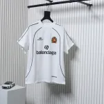 Balenciaga co-branded Manchester United football embroidered short-sleeve