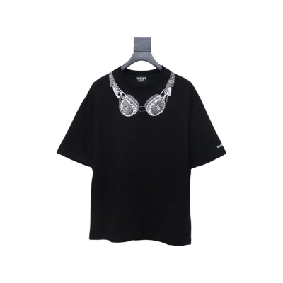Balenciaga Hot Diamond Earphone Short Sleeve Black 01