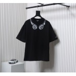 Balenciaga Hot Diamond Earphone Short Sleeve Black