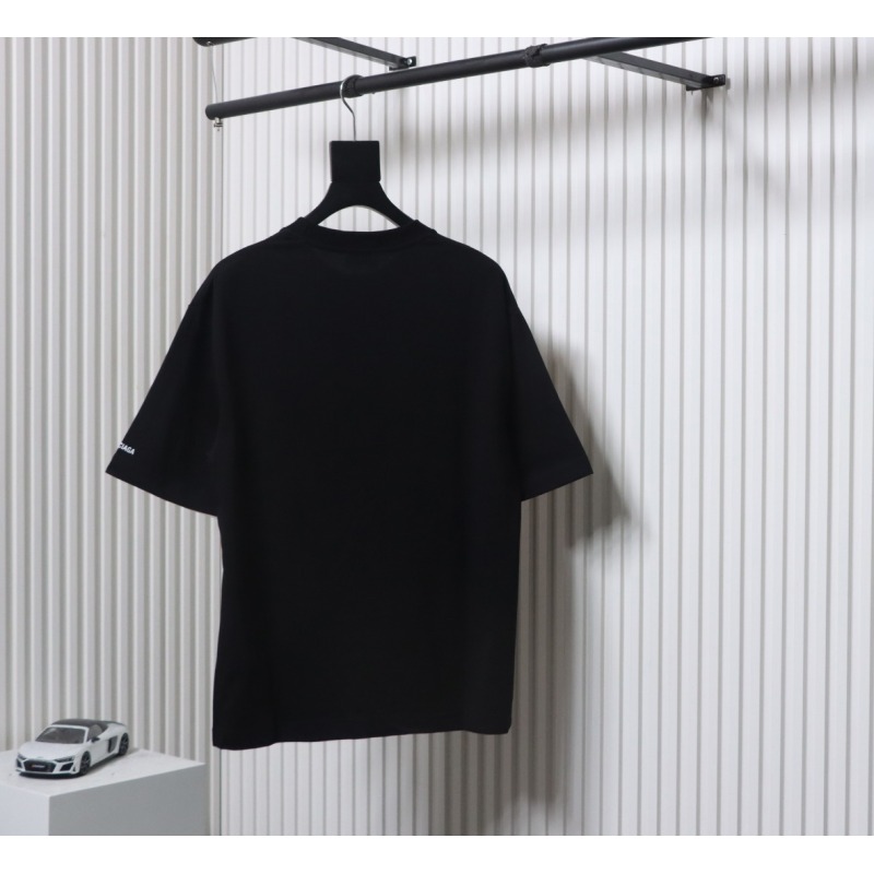 Balenciaga Hot Diamond Earphone Short Sleeve Black