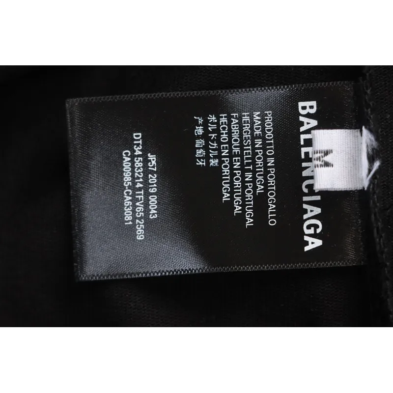 Balenciaga Hot Diamond Earphone Short Sleeve Black