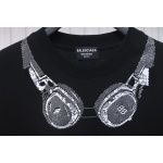 Balenciaga Hot Diamond Earphone Short Sleeve Black