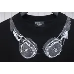 Balenciaga Hot Diamond Earphone Short Sleeve Black
