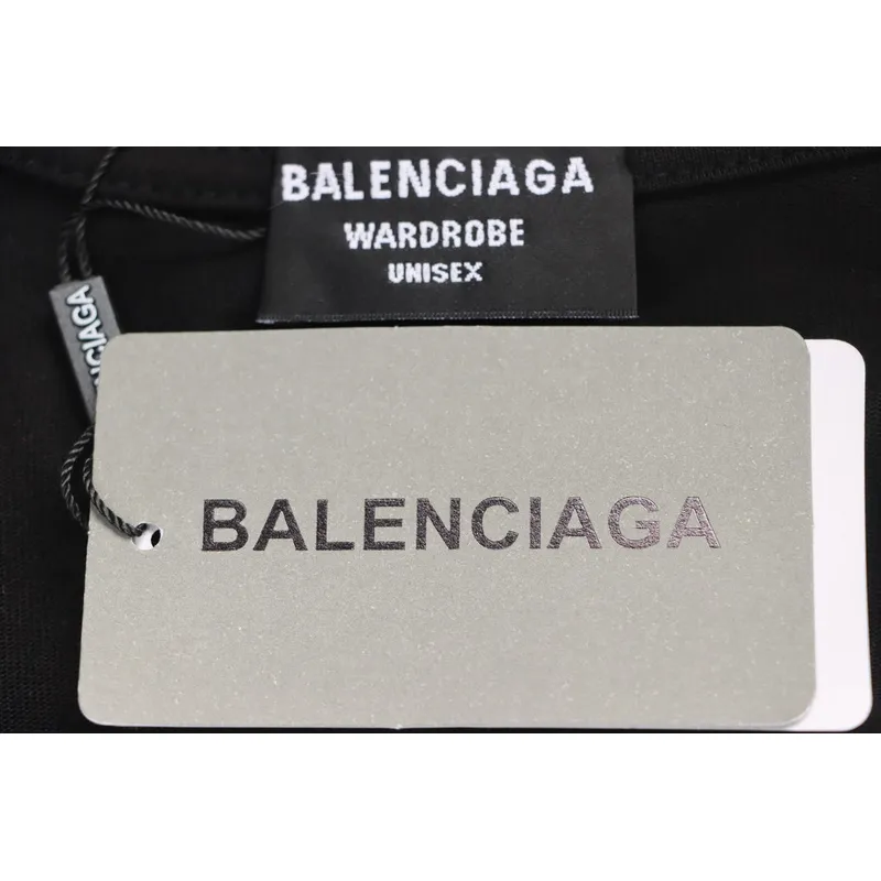 Balenciaga Hot Diamond Earphone Short Sleeve Black