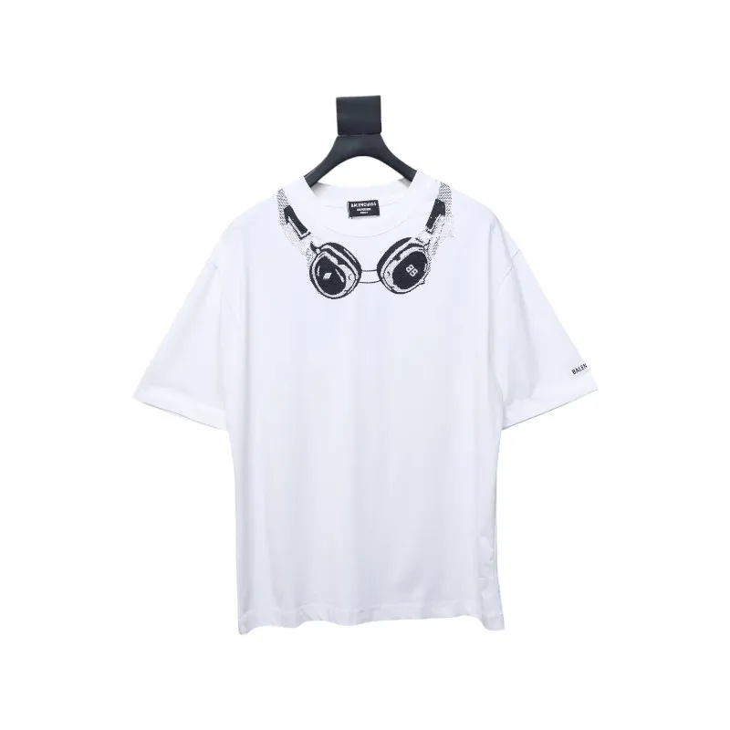 Balenciaga Hot Diamond Earphone Short Sleeve white