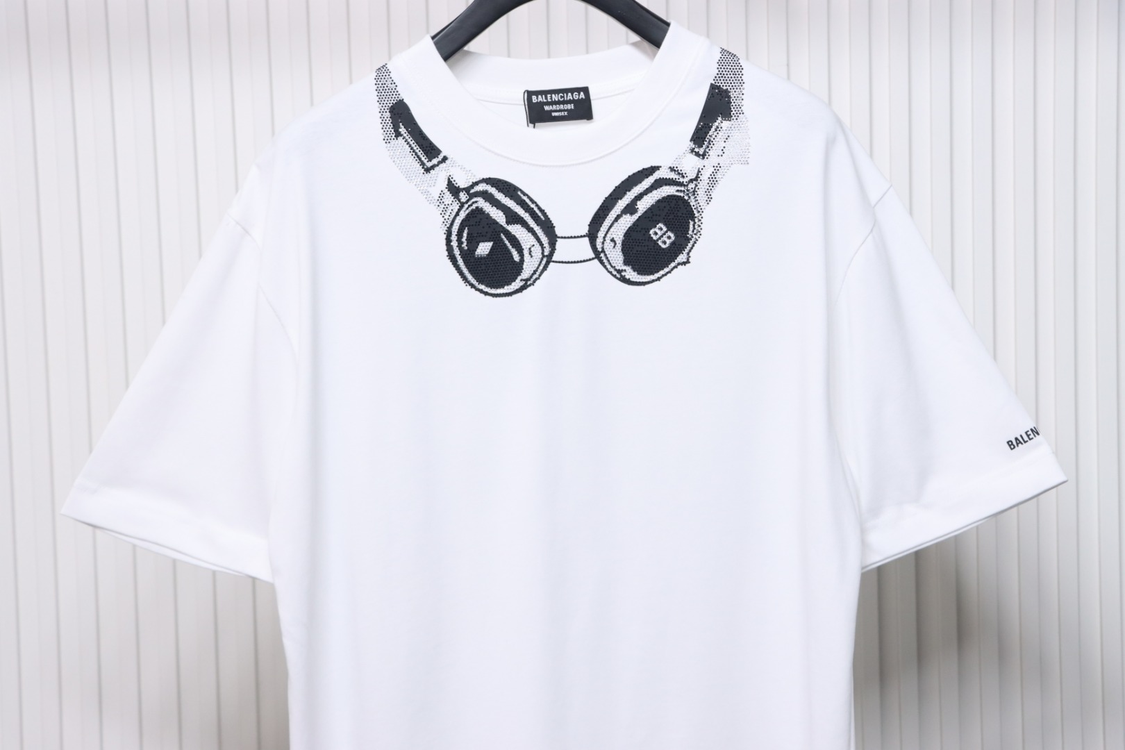 Balenciaga Hot Diamond Earphone Short Sleeve white