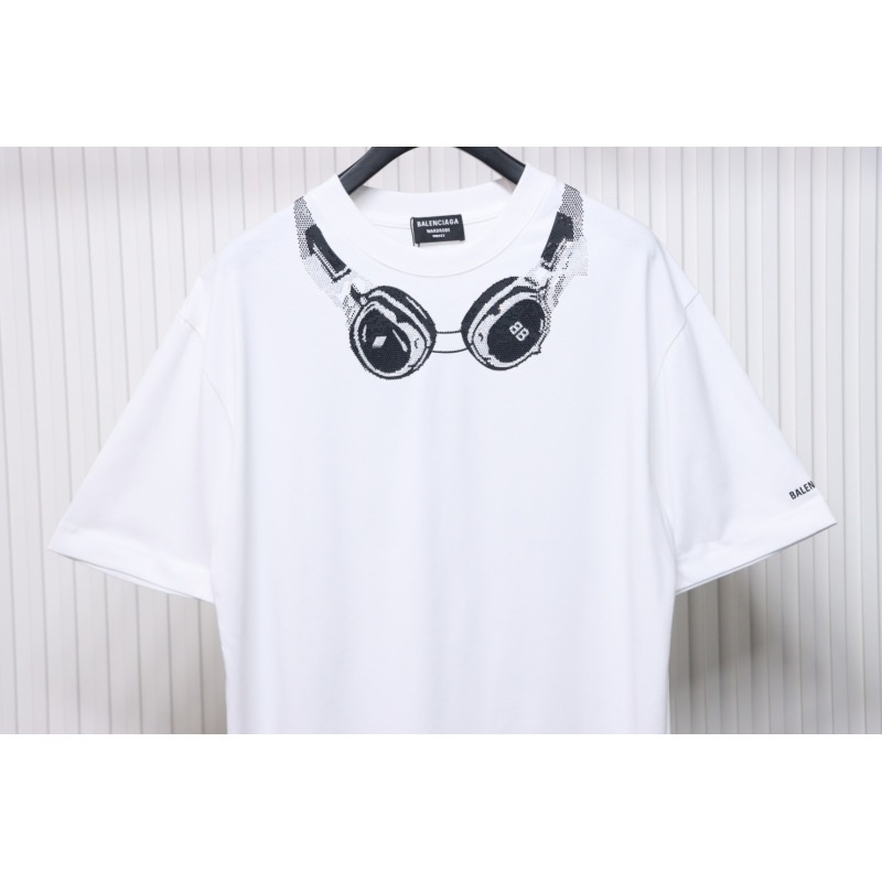 Balenciaga Hot Diamond Earphone Short Sleeve white