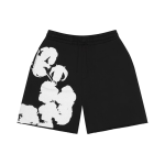 Denim Tears Big Cotton Wreath Sweat Shorts Black