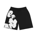 Denim Tears Big Cotton Wreath Sweat Shorts Black
