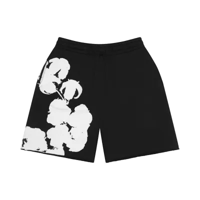 Denim Tears Big Cotton Wreath Sweat Shorts Black 01