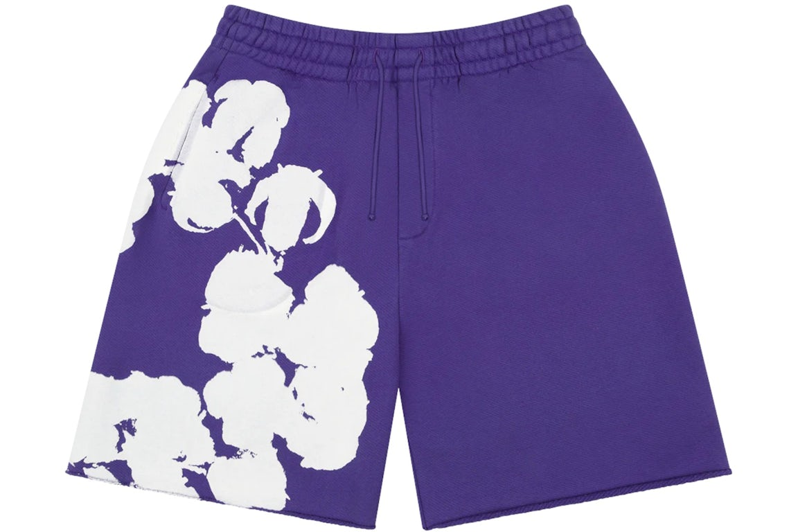 Denim Tears Big Cotton Wreath Sweat Shorts Purple