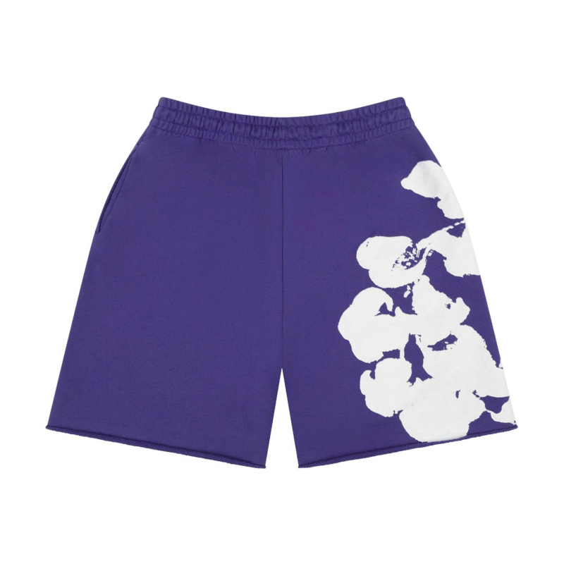 Denim Tears Big Cotton Wreath Sweat Shorts Purple