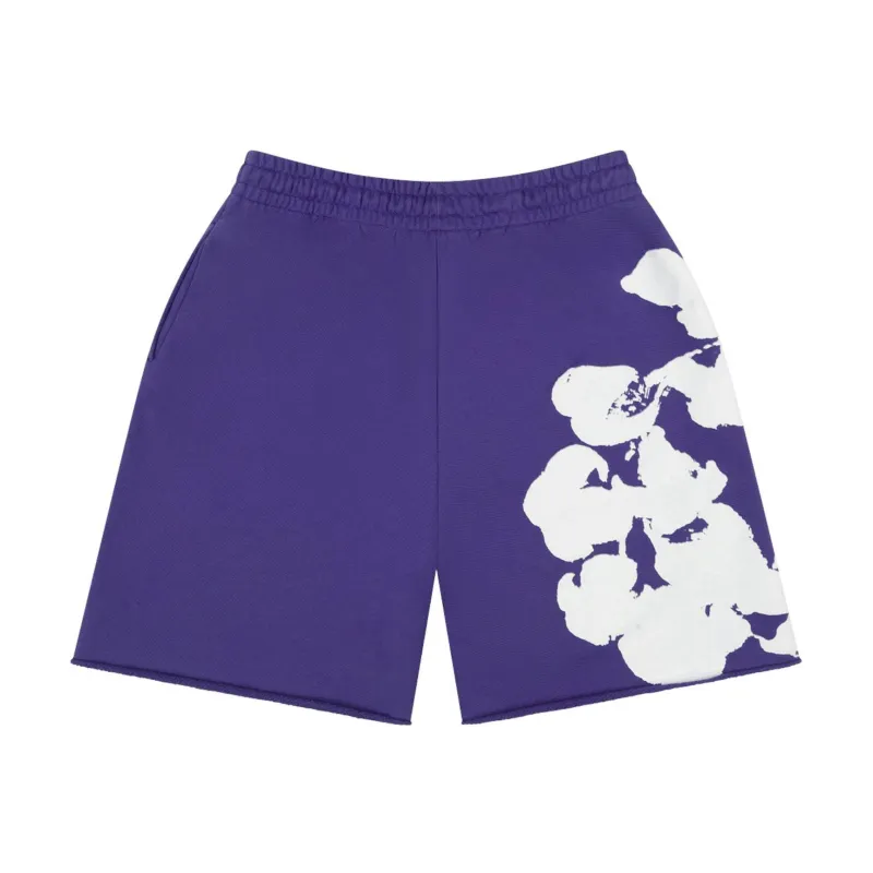 Denim Tears Big Cotton Wreath Sweat Shorts Purple