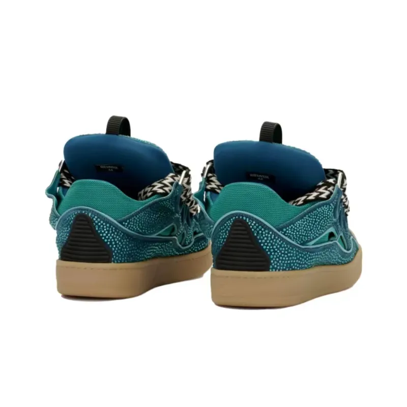 Lanvin Leather Curb Crystal Petrol Blue Men's - FM-SKRK11-STRA-H21