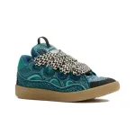 Lanvin Leather Curb Crystal Petrol Blue Men's - FM-SKRK11-STRA-H21