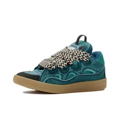 Lanvin Leather Curb Crystal Petrol Blue Men's - FM-SKRK11-STRA-H21 01