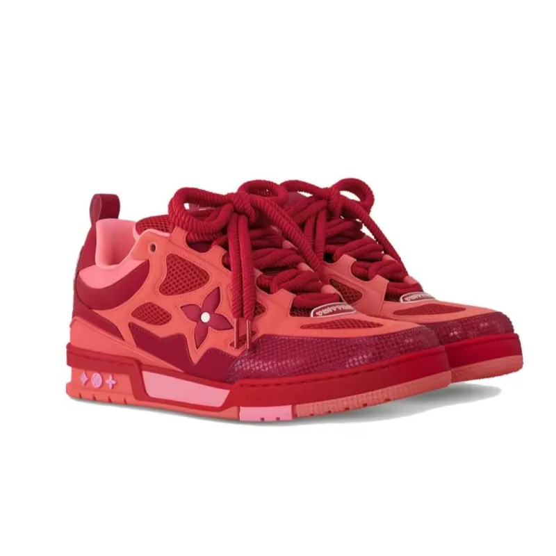 PK God Batch Louis Vuitton Skate Trainer Red Orange