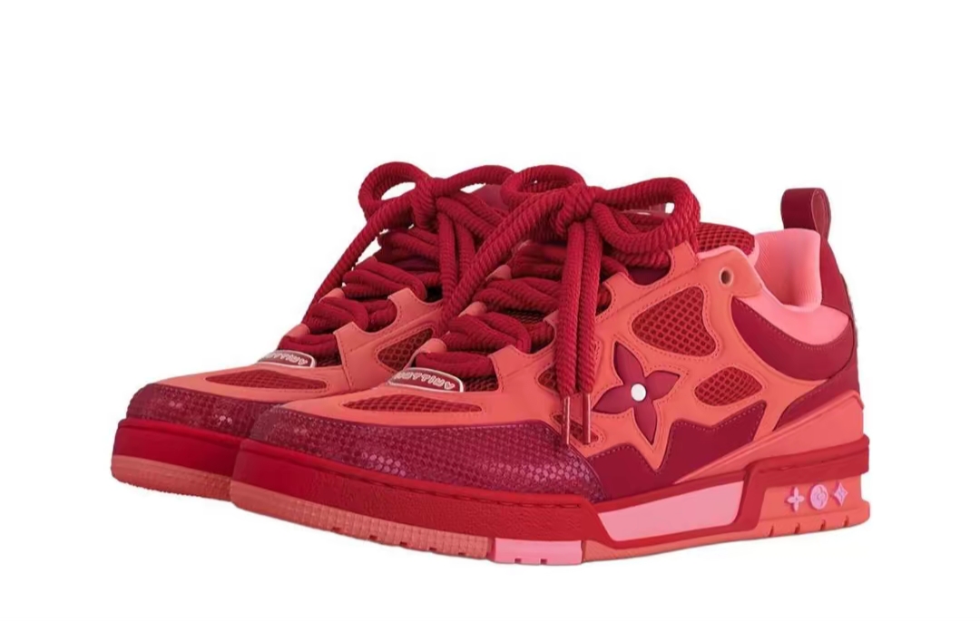 PK God Batch Louis Vuitton Skate Trainer Red Orange