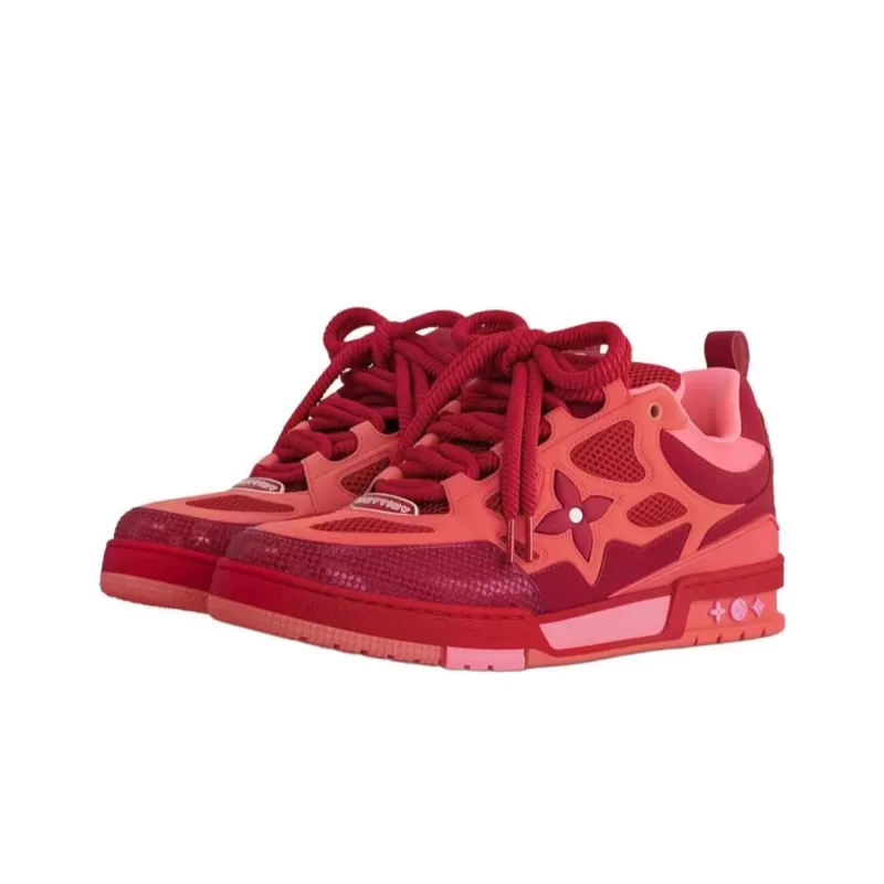PK God Batch Louis Vuitton Skate Trainer Red Orange